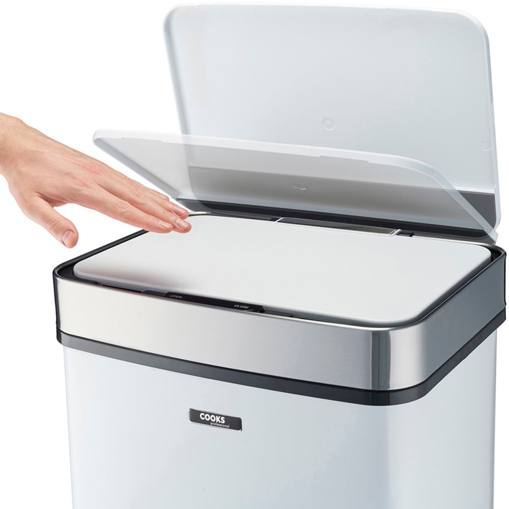 Cooks Professional K278 White Recycling Sensor Bin 75L Image 5