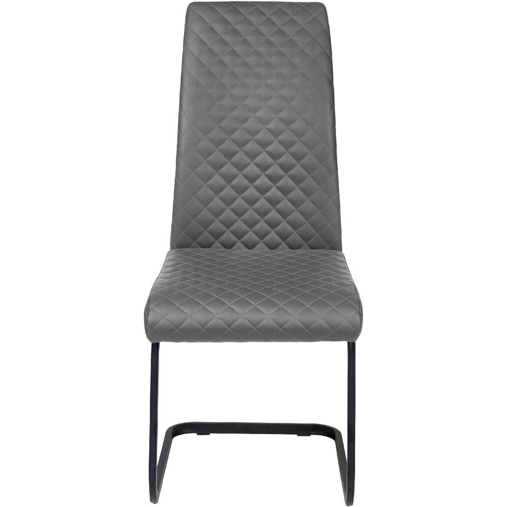 Julian Bowen Xavier Set of 4 Grey Faux Leather Upholstered Cantilever Dining Chairs Image 4