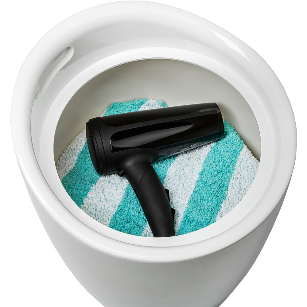 tectake White Padded Bathroom Stool with Storage Image 3