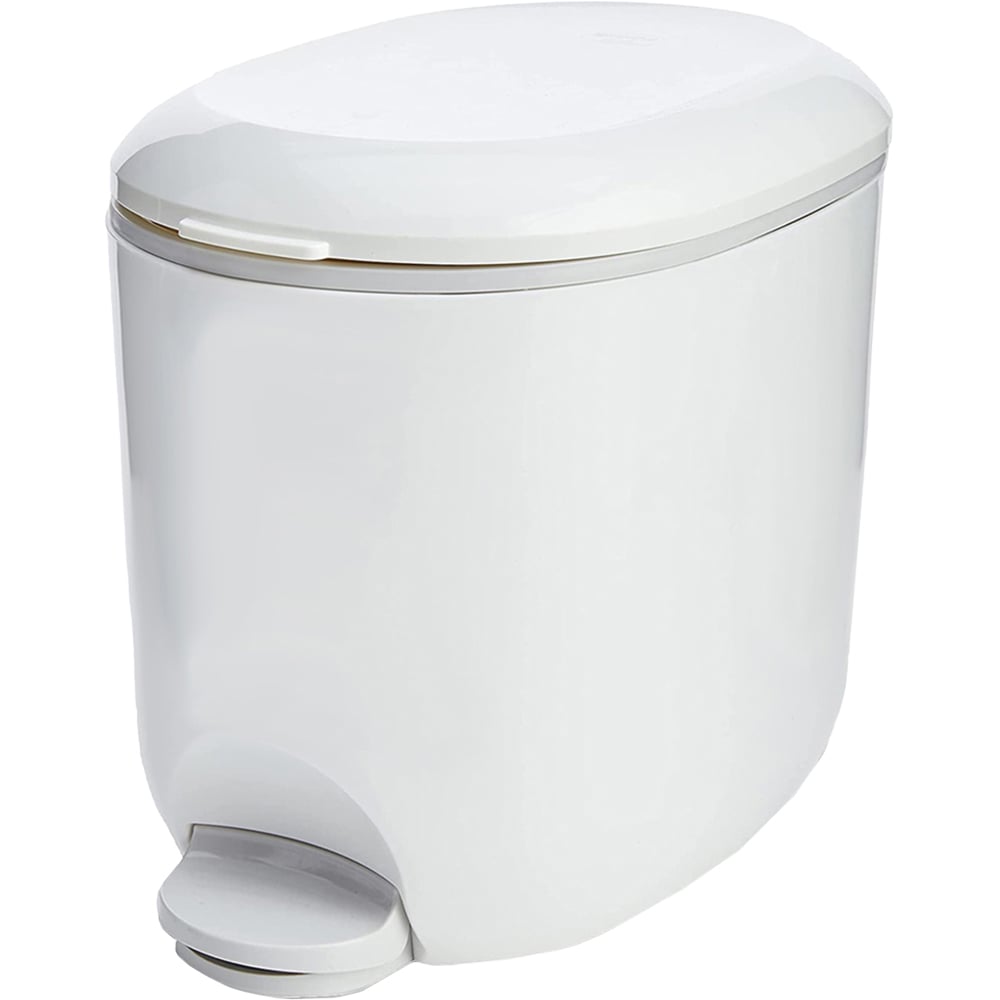 Addis White and Grey Bathroom Pedal Bin 3.5L Image 1