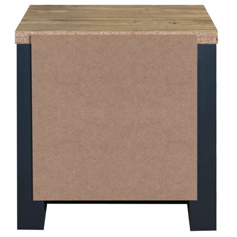 Highgate Single Drawer Navy and Oak Lamp Table Image 5