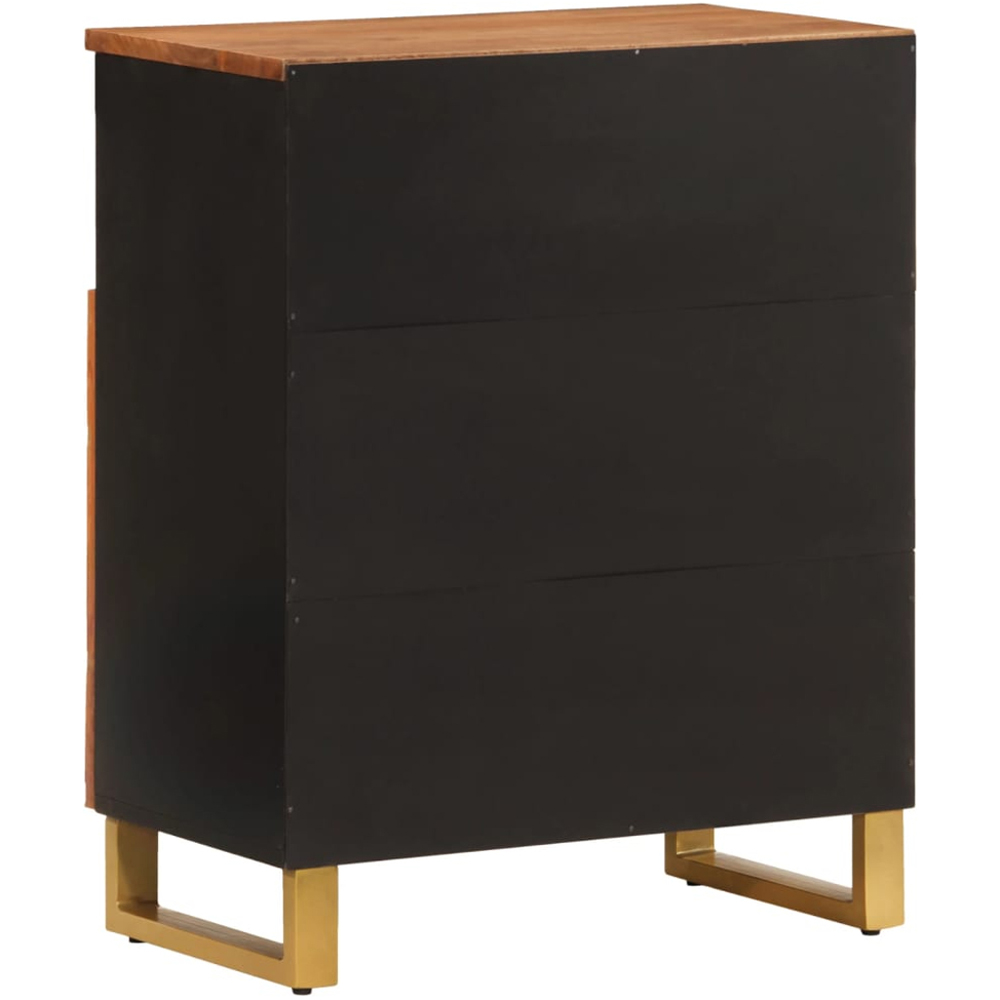 vidaXL 2 Door Single Shelf Brown and Black Side Cabinet Image 6