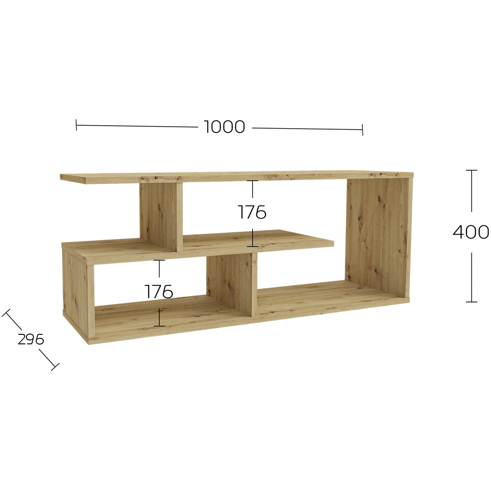 Shefa Eden 4 Shelf Artisan Oak TV Unit Image 5