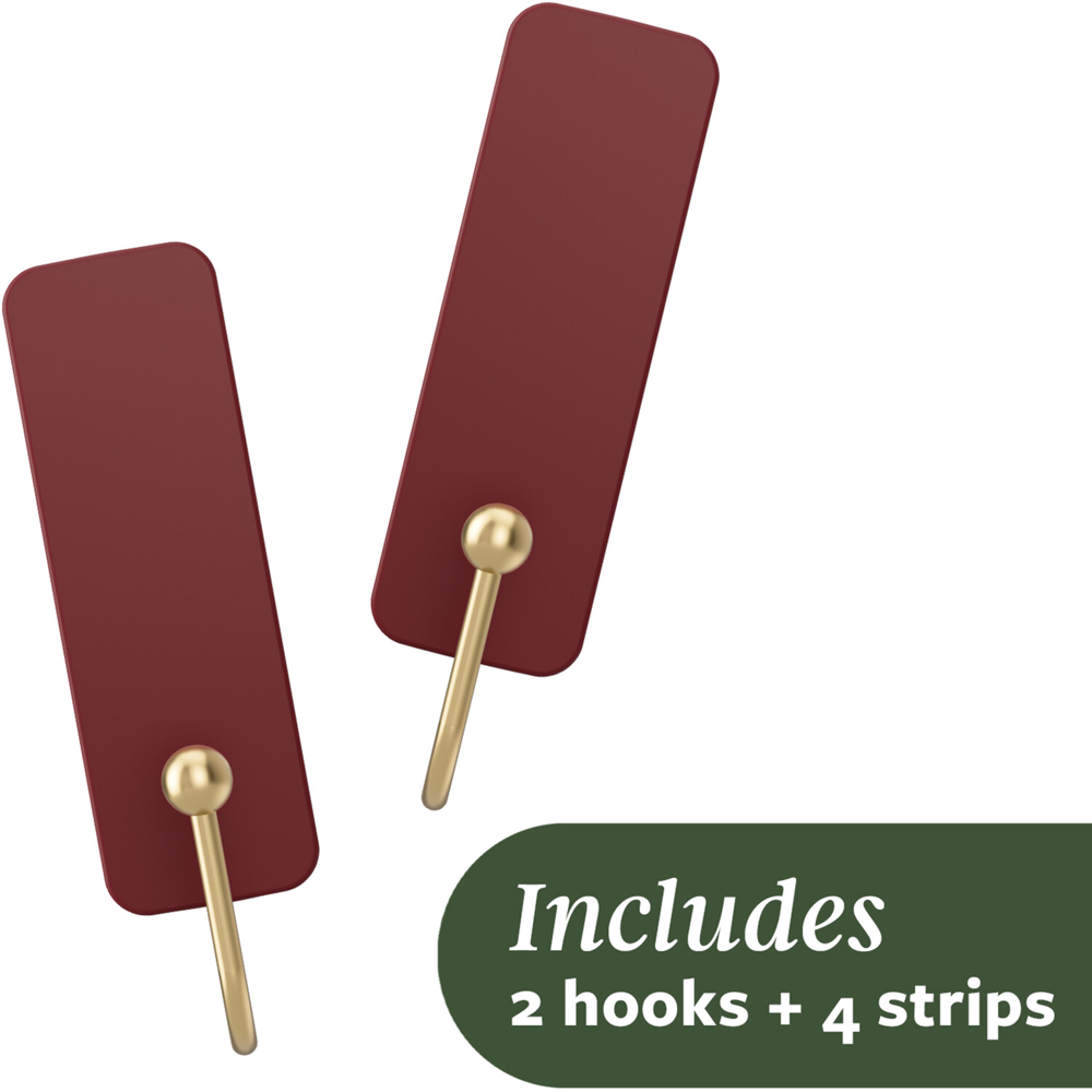 Pack of 2 Command Medium Decorative Hooks Mulled Wine Image 3