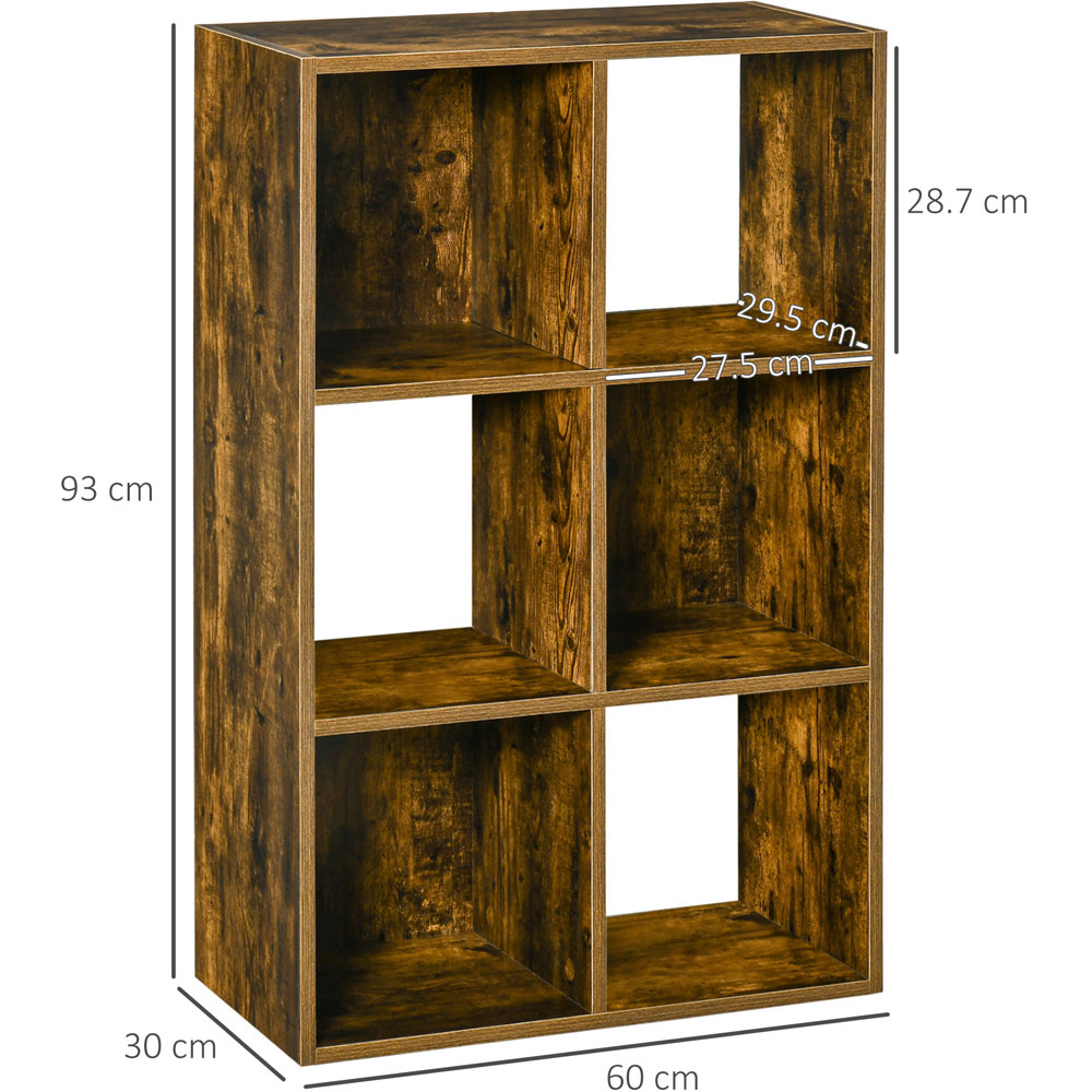Portland 6 Cube Industrial Style Bookcase Image 8