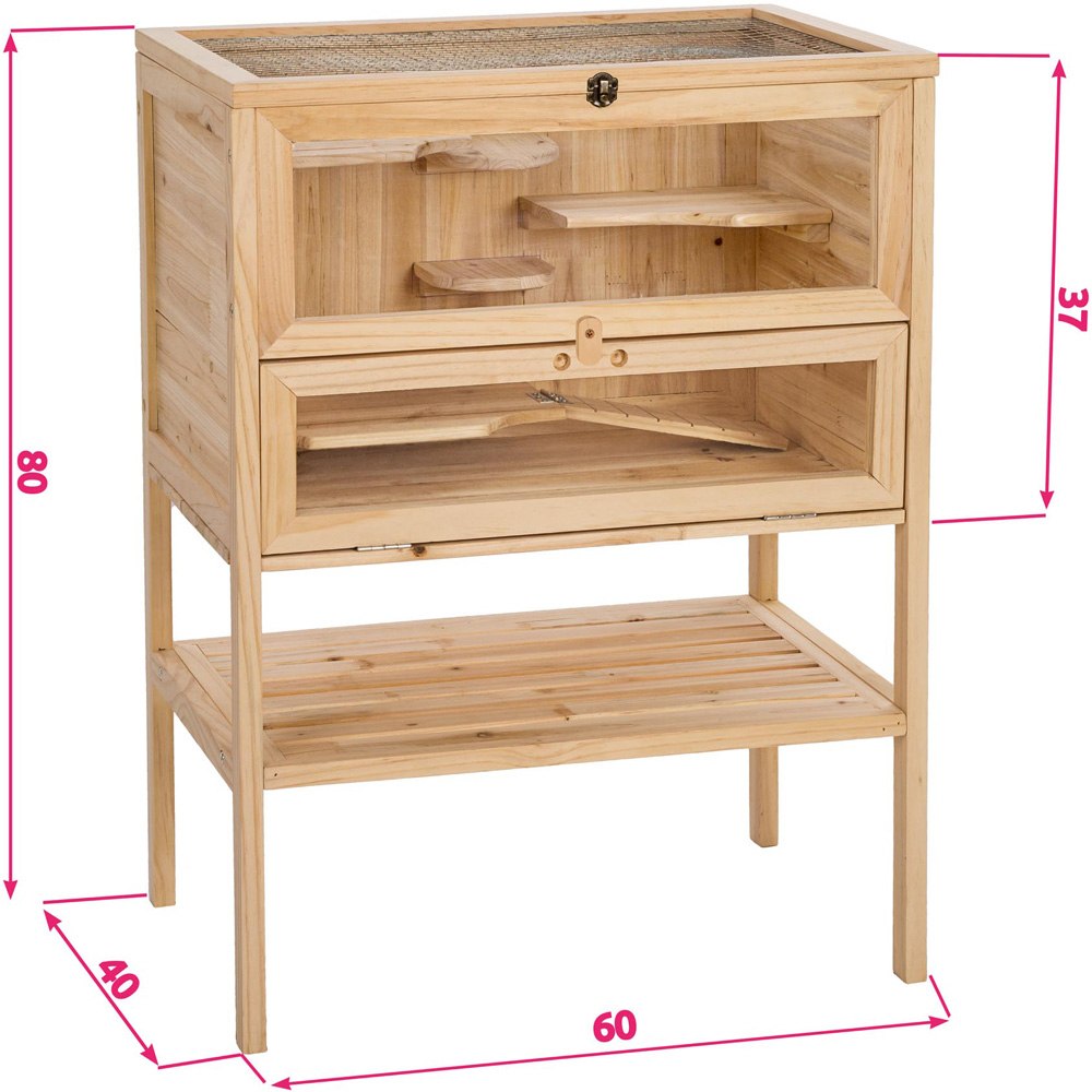 tectake Binki Wooden Hamster Cage 60 x 40 x 80cm Image 7