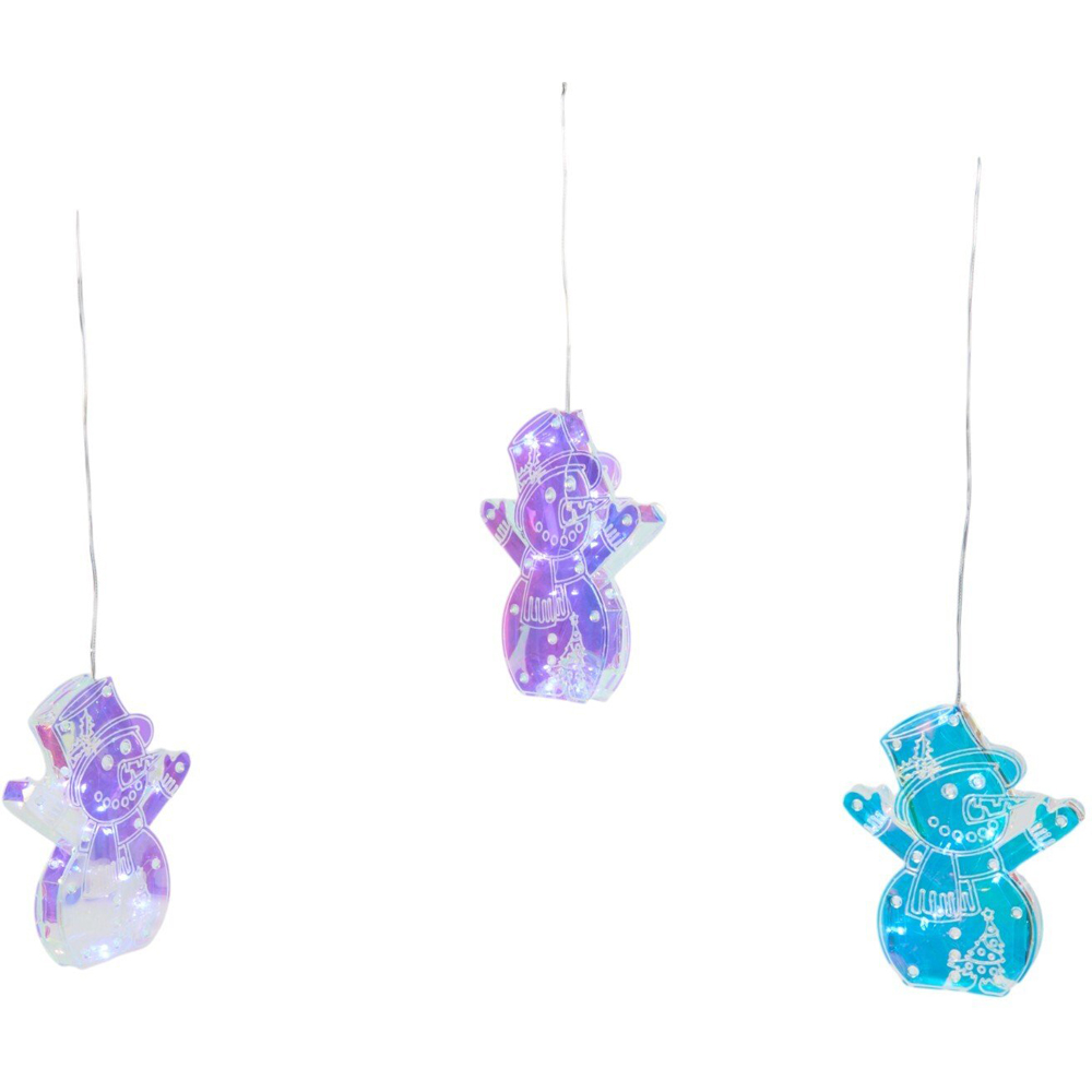 50 LED Snowman Iridescent Curtain Light Iridescent Image 4