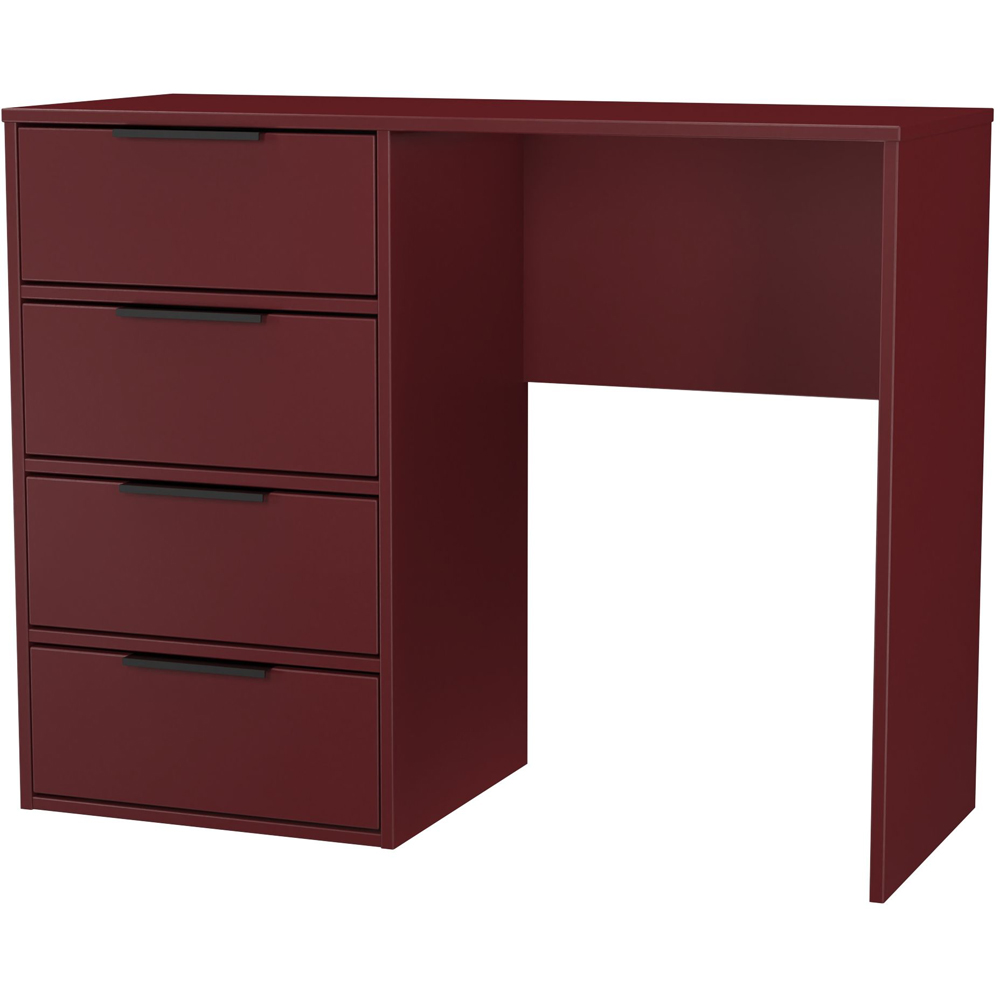Crowndale Hong Kong 4 Drawer Red Matt Vanity Dressing Table Ready Assembled Image 4