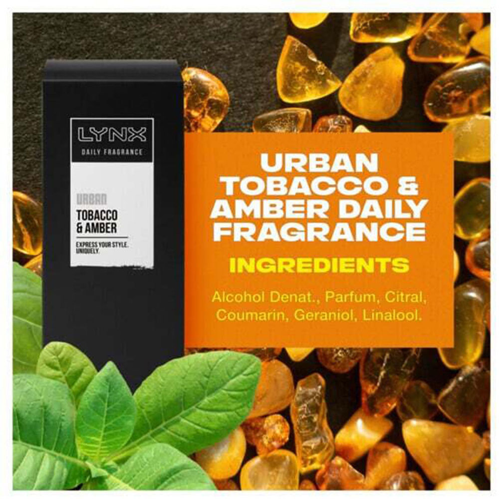 Lynx Daily Fragrance Urban Tobacco and Amber Deodorant Precision Pump Spray 100ml 18 Pack Image 7