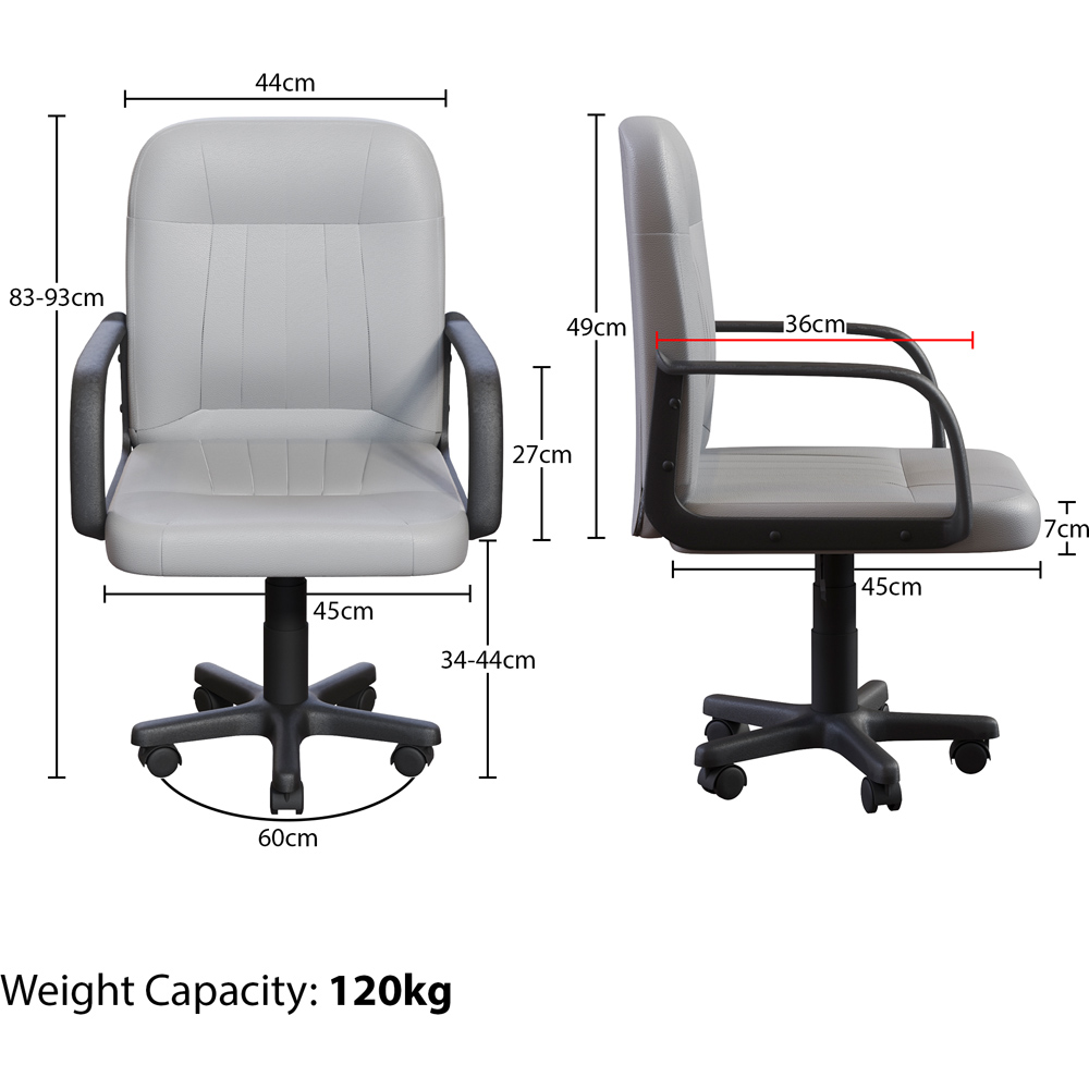 Vida Designs Morton Grey Office Chair Image 8