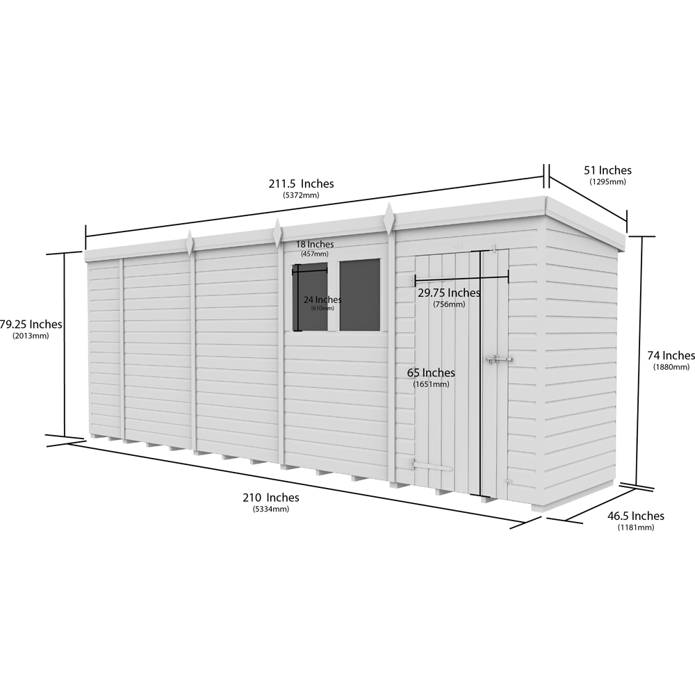 DIY Sheds 18 x 4ft Tongue and Groove Timber Pent Garden Shed Image 9
