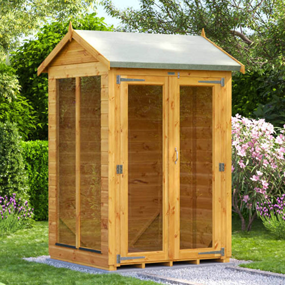 Power Sheds 4 x 4ft Double Door Apex Traditional Summerhouse Image 2