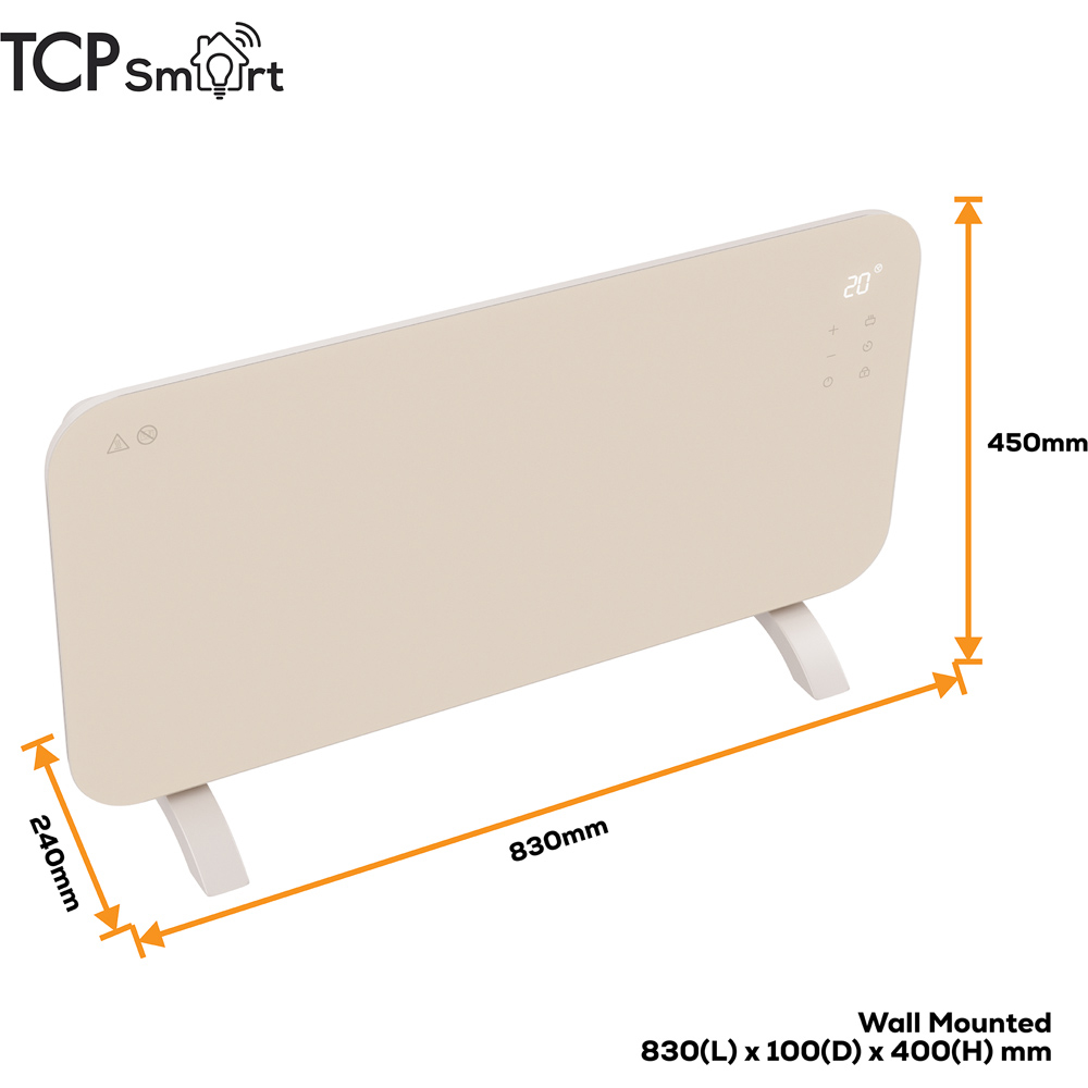TCP Smart Sunlit Beige Glass Panel Heater with Energy Monitoring 2000W Image 9