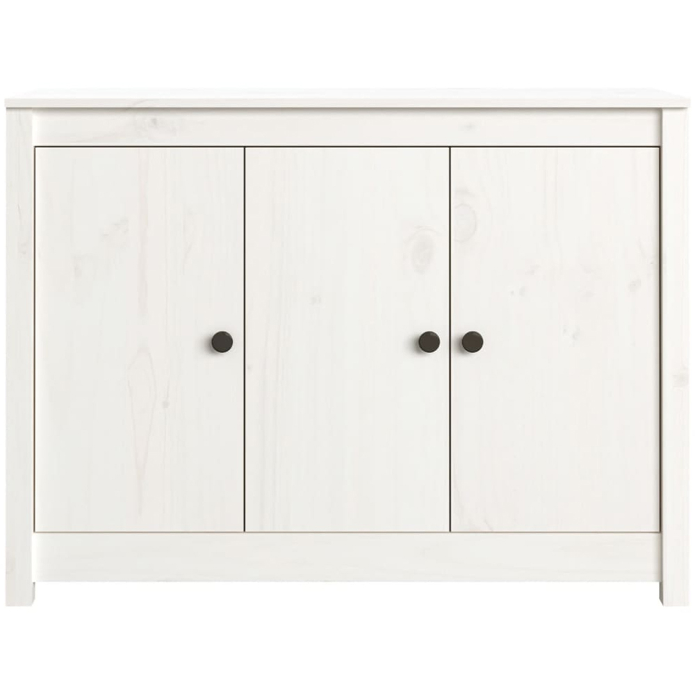 vidaXL 3 Door White Solid Pine Wood Sideboard Image 5