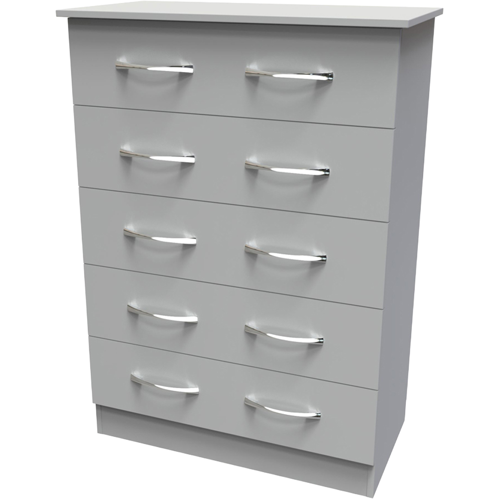 Crowndale Avon 5 Drawer Dusk Grey Chest of Drawers Ready Assembled Image 4
