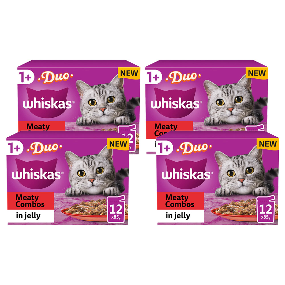 Whiskas Meaty Combo in Jelly Adult Cat Wet Food Pouches 85g Case of 4 x 12 Pack Image 1