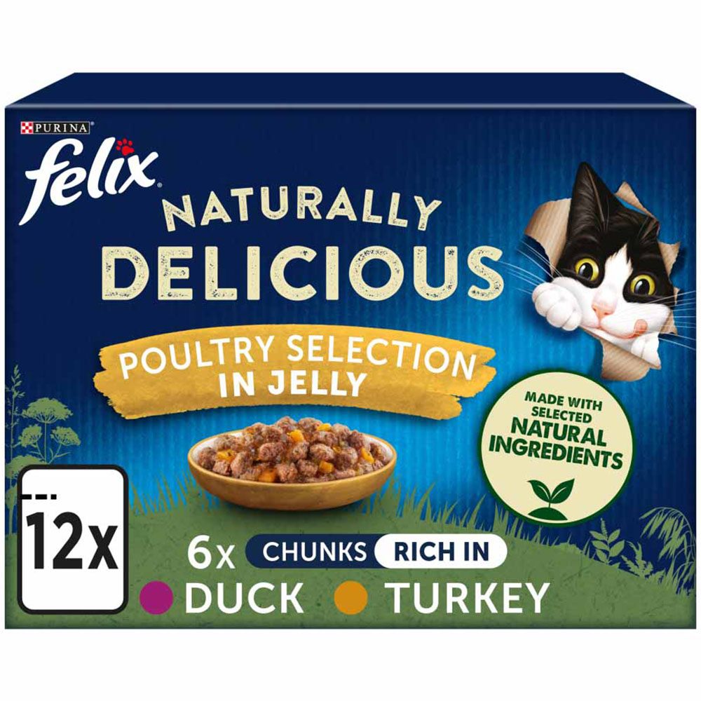 Felix Naturally Delicious Poultry Selection in Jelly Wet Cat Food 12 x 80g Image 1