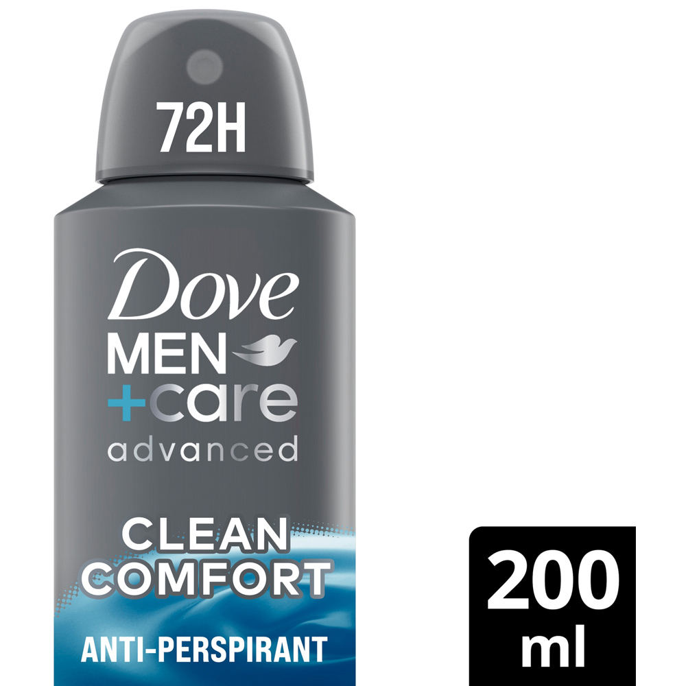 Dove Men+Care Advanced Clean Comfort Antiperspirant Deodorant Aerosol 200ml Image 3