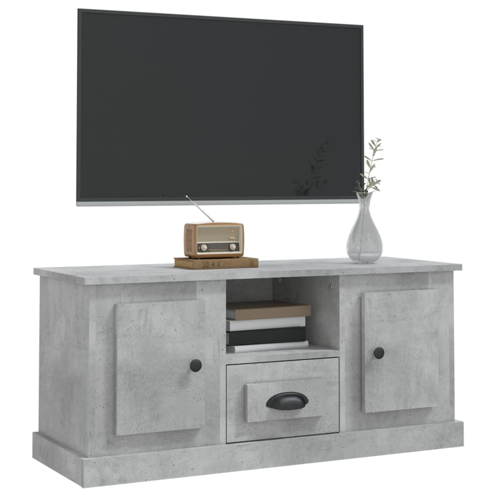 vidaXL 2 Door Single Drawer Single Shelf Concrete Grey TV Cabinet Image 5