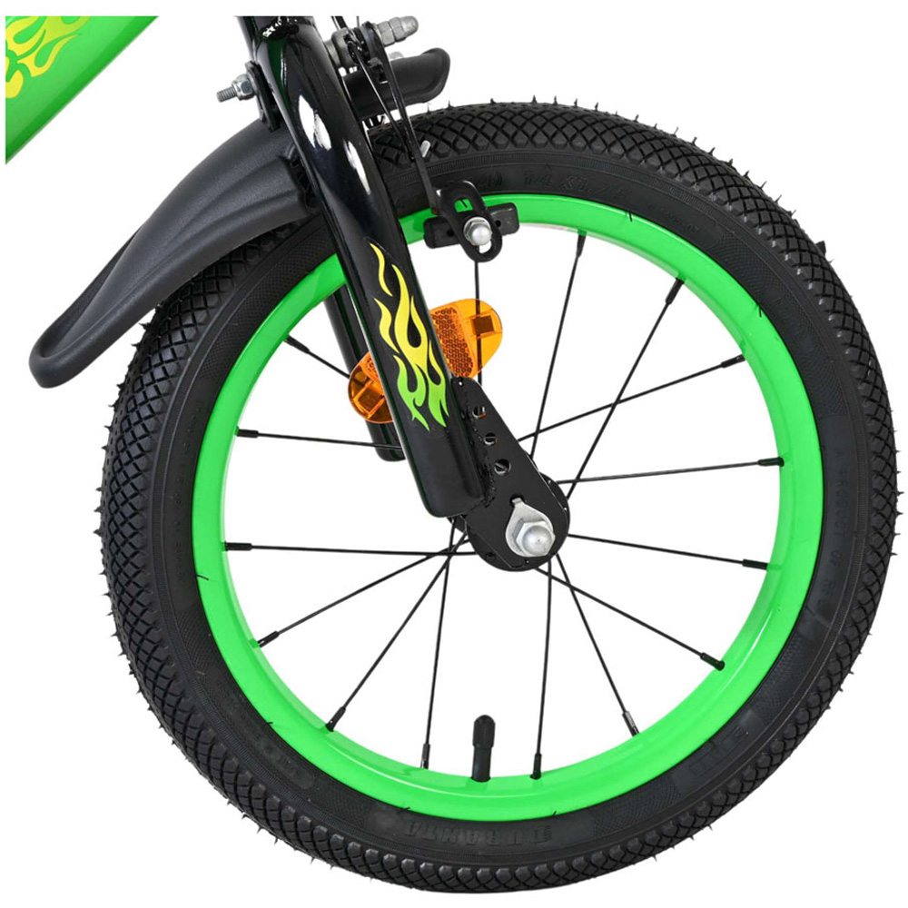 Volare Strike Kids 14 inch Green and Black Bike with Stabilisers Image 8