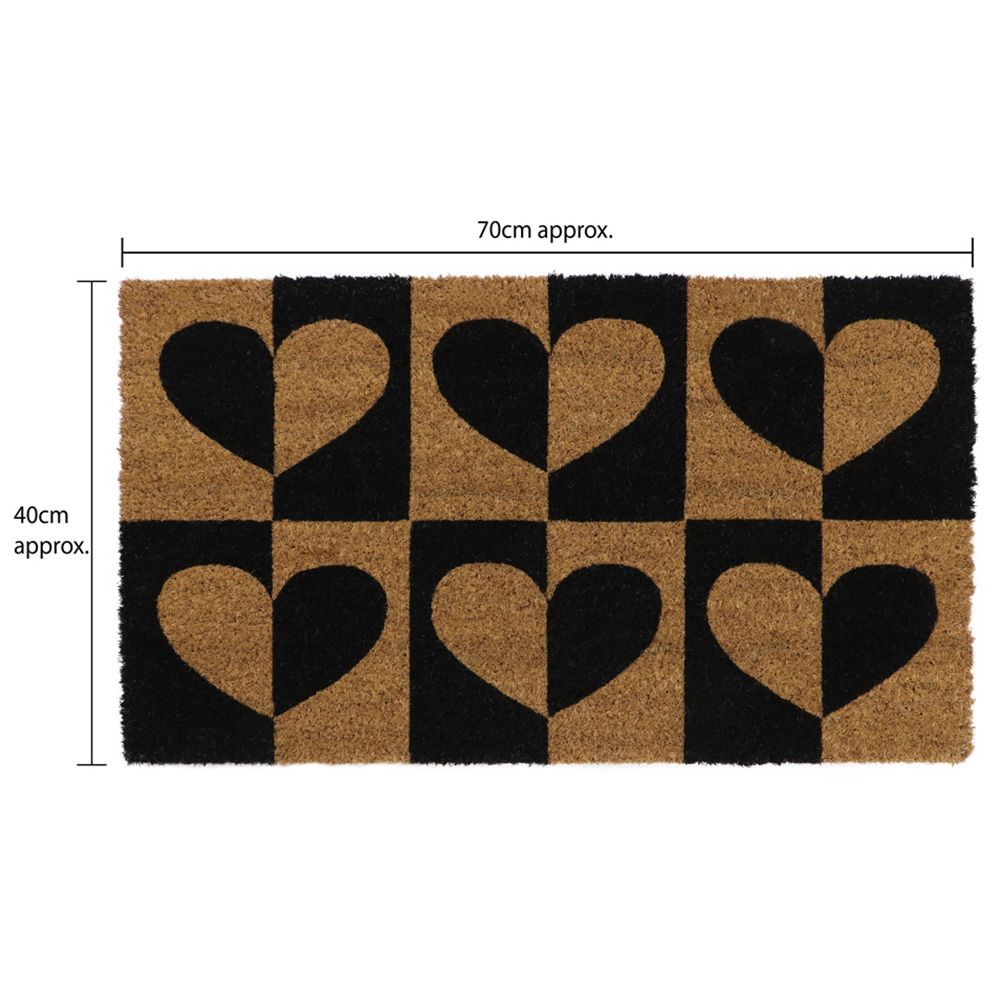 JVL Heart To Heart Latex Coir Door Mat 40 x 70cm Image 6
