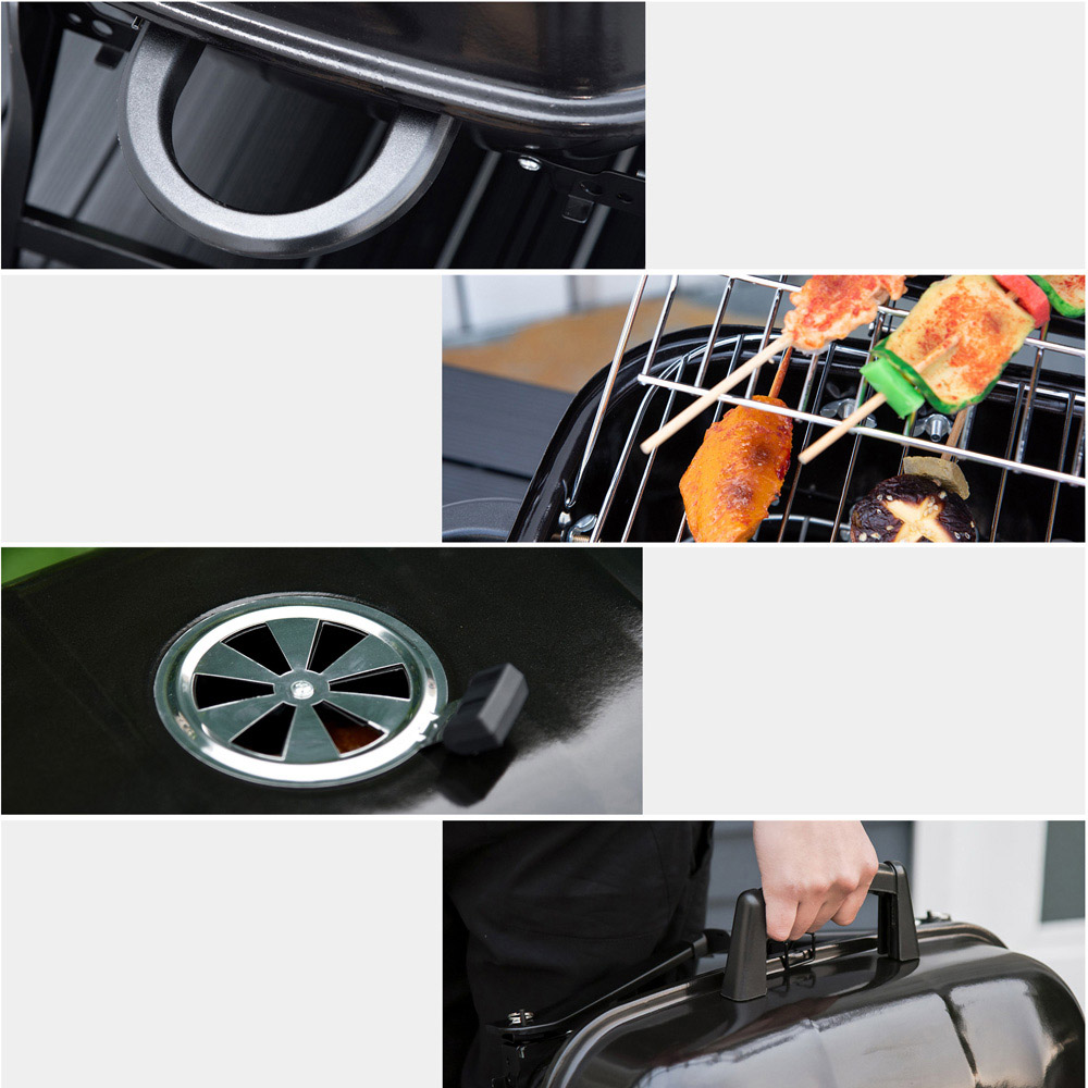 Outsunny Black Portable Charcoal BBQ Grill Image 4