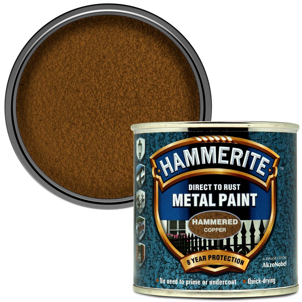 Hammerite Direct to Rust Hammered Effect Copper Paint 250ml Wilko