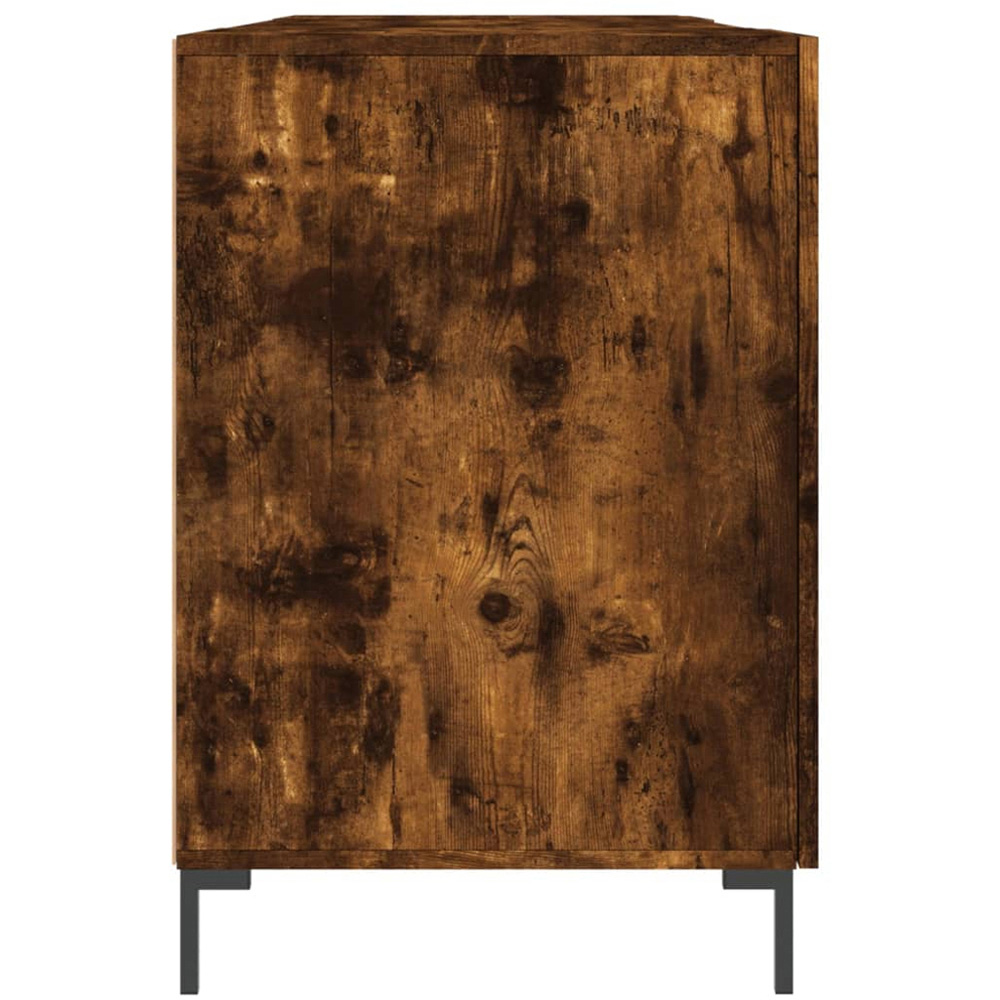 vidaXL 2 Door Computer Desk Smoked Oak and Black Image 7