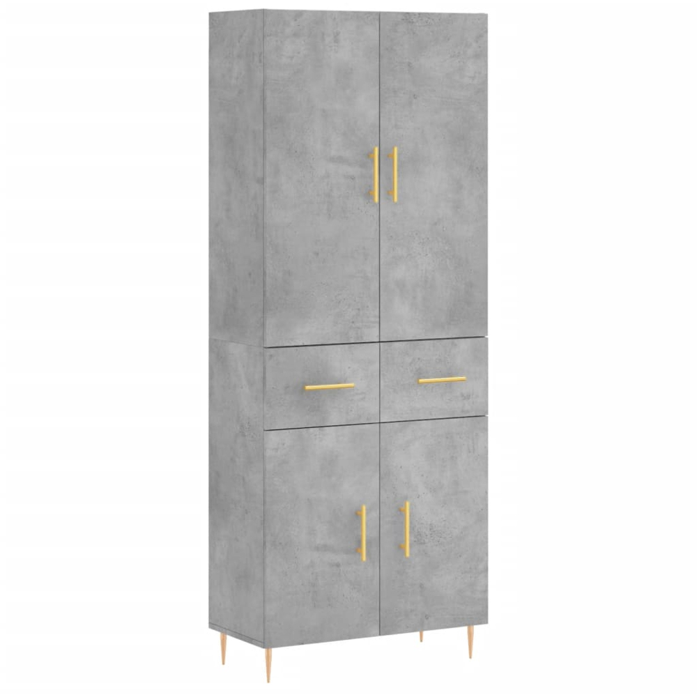 vidaXL 4 Door 2 Drawer Concrete Grey Highboard Image 2