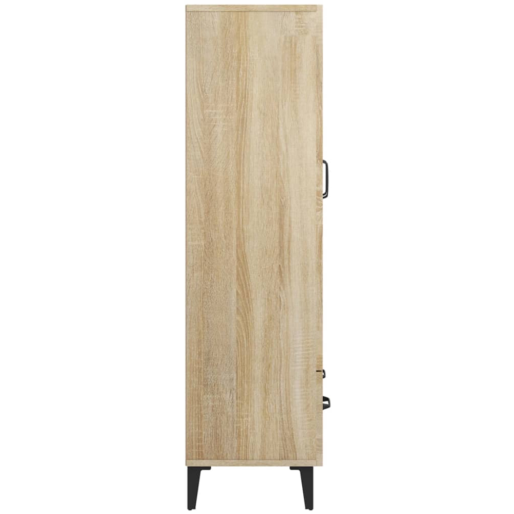 vidaXL 2 Glass Door Single Drawer Sonoma Oak Highboard Image 6