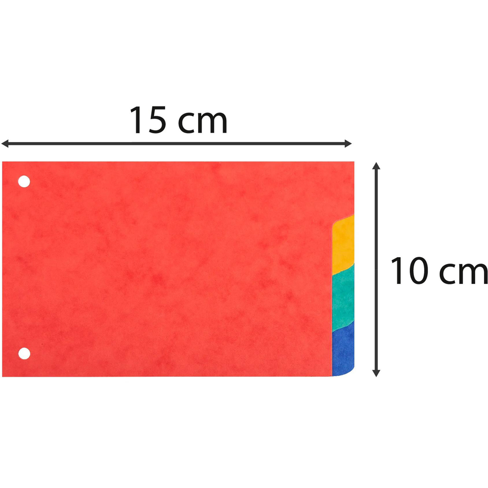 Exacompta Assorted Colour Pressboard 4 Tab Divider 10 x 15cm 10 Pack Image 5