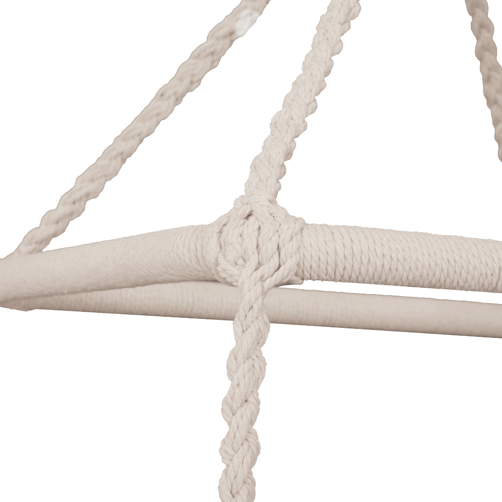 Outsunny Beige Hanging Macrame Swing Chair Image 4