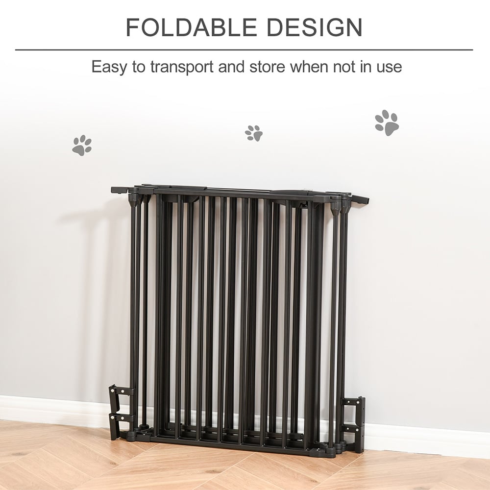 PawHut Black 5 Panel Pet Playpen with Walk Through Door Image 4