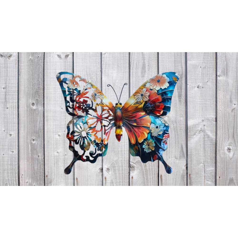 Avilo Botanical Print Metal Butterfly Wall Art Image 2