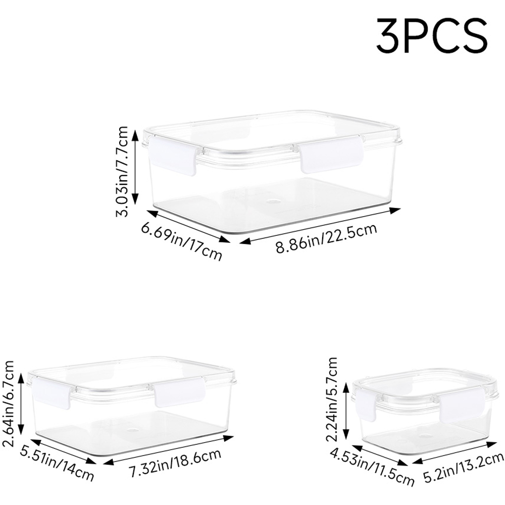 Living and Home 3-Piece Rectangular Food Storage Container Set Image 8