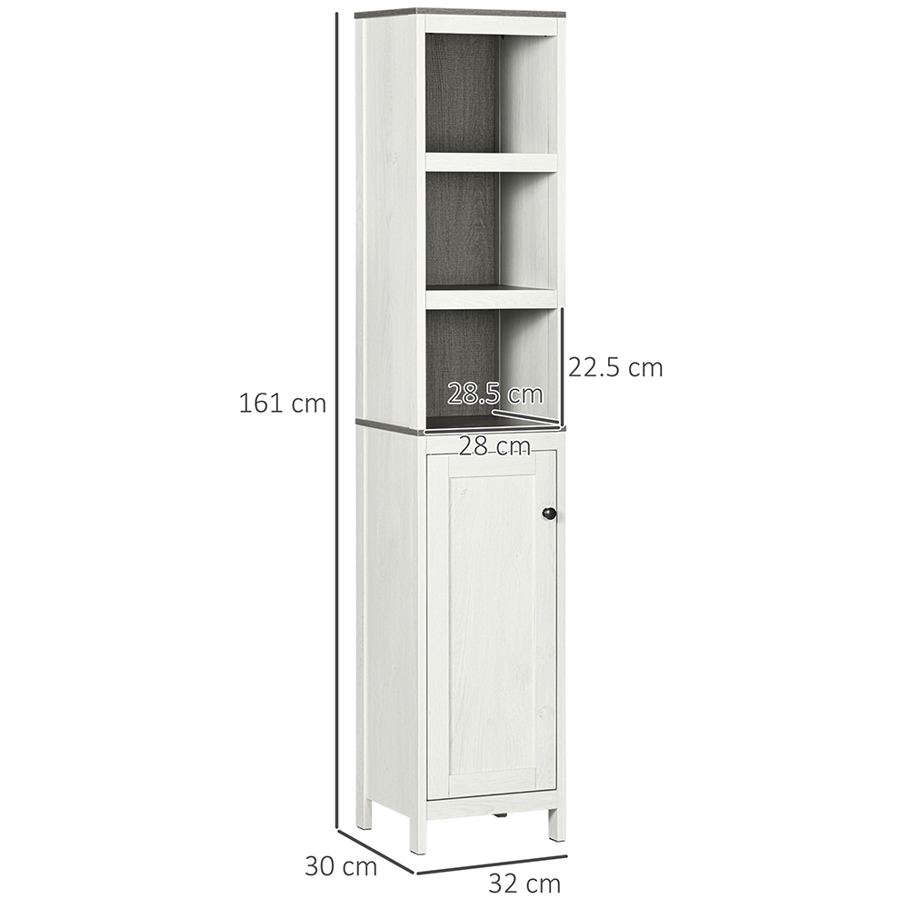 Kleankin Single Door White Tall Floor Cabinet Image 3