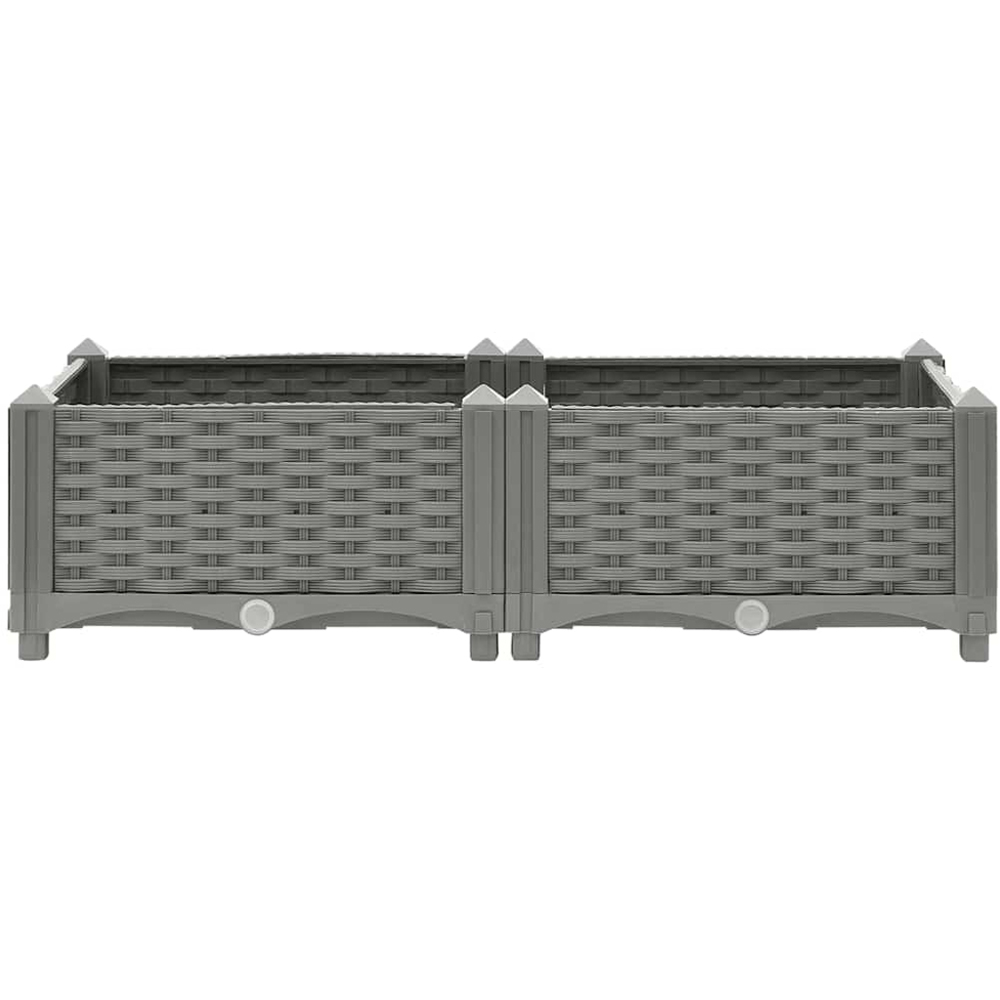 vidaXL Grey Polypropylene Raised Garden Bed 80 x 40 x 23cm Image 4