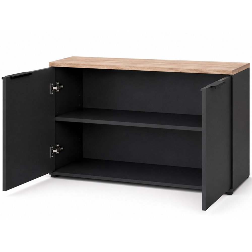 Shefa Line MODU 80 2 Door Graphite and Wotan Oak Sideboard Image 3