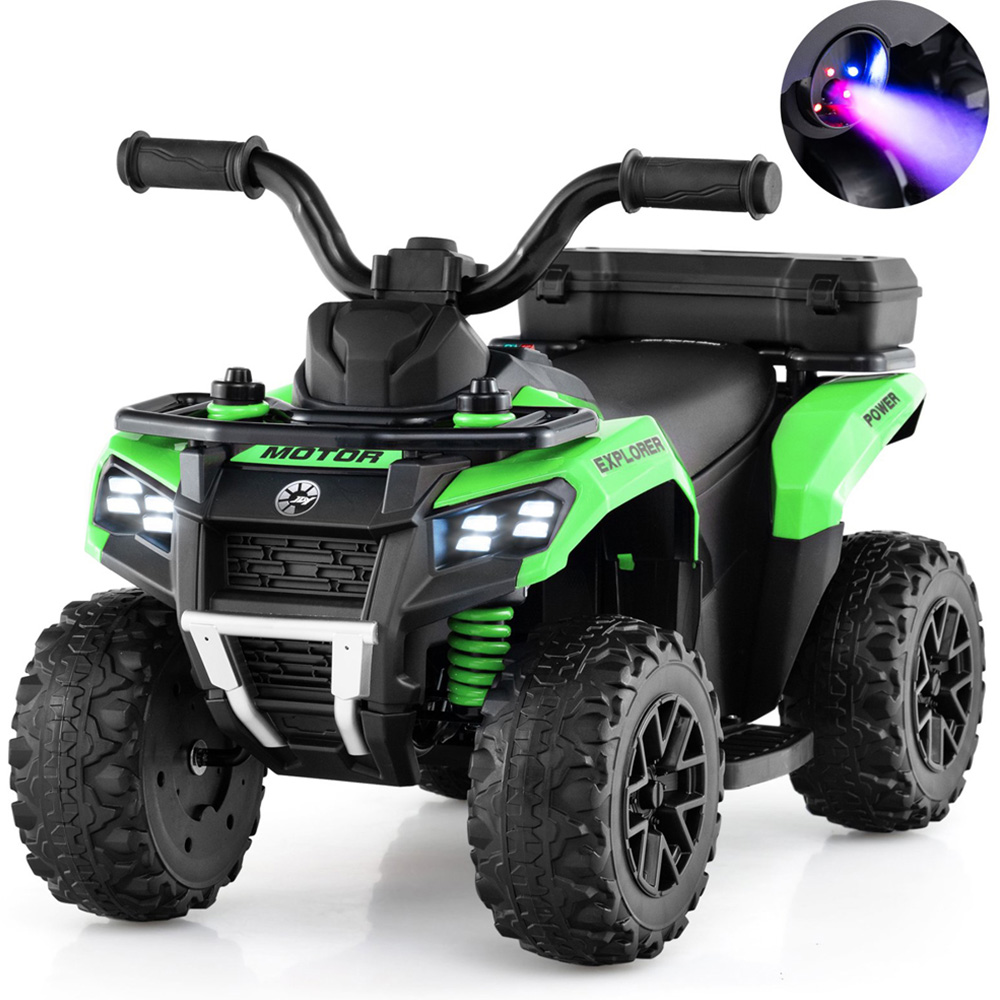 Costway Kids Green Electric Quad Bike with Spray Function and Storage Box 6V Image 3
