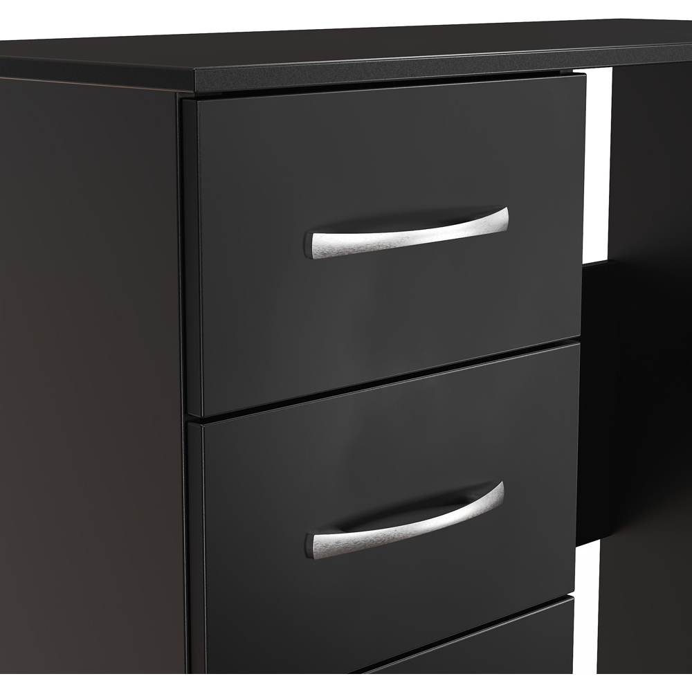 Crowndale Avon 3 Drawer Black Matt Dressing Table Ready Assembled Image 5