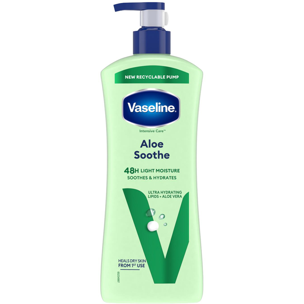 Vaseline Intensive Care Aloe Soothe Body Lotion Moisturiser 600ml 3 Pack Image 2