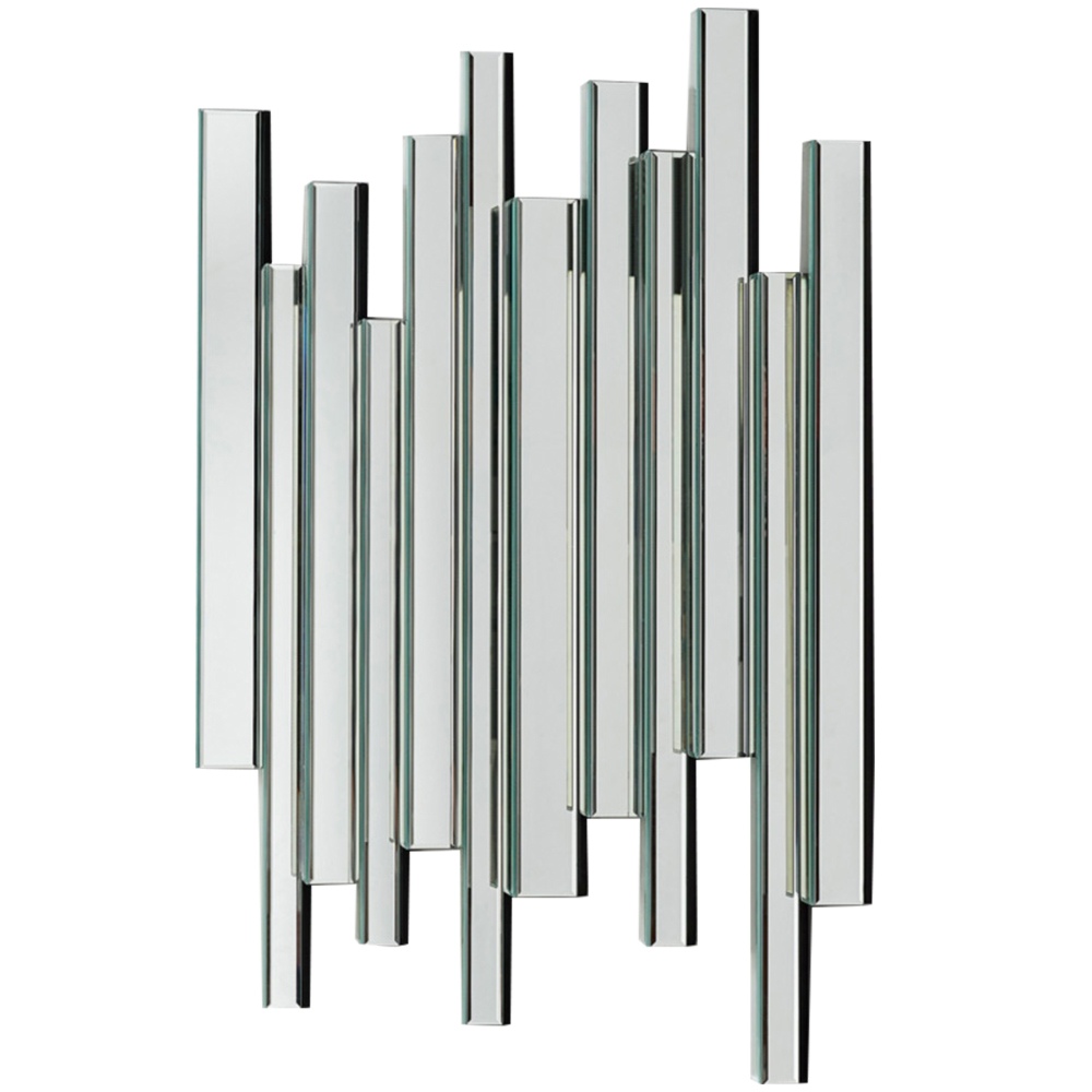 Furniturebox Aurora Medium Silver Contemporary Modern Wall Mirror Image 1