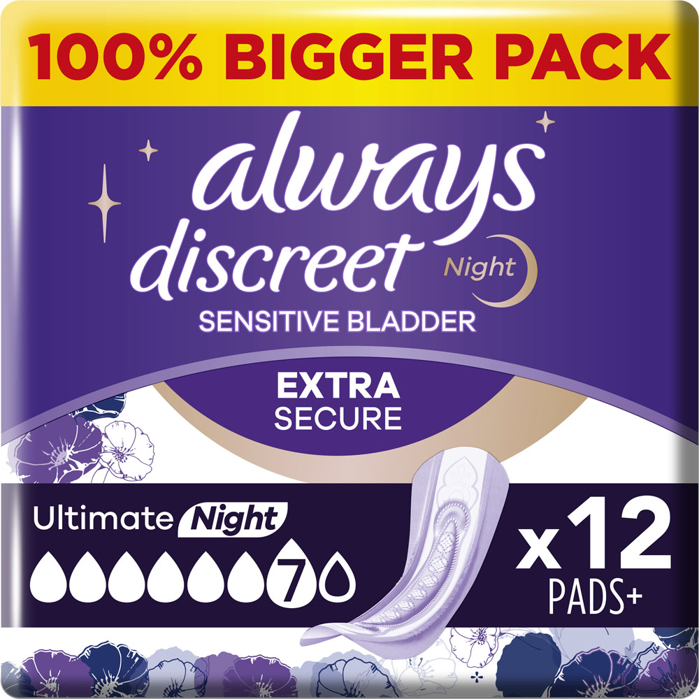 Always Discreet Incontinence Pads Ultimate Night 12 Pack Image 2