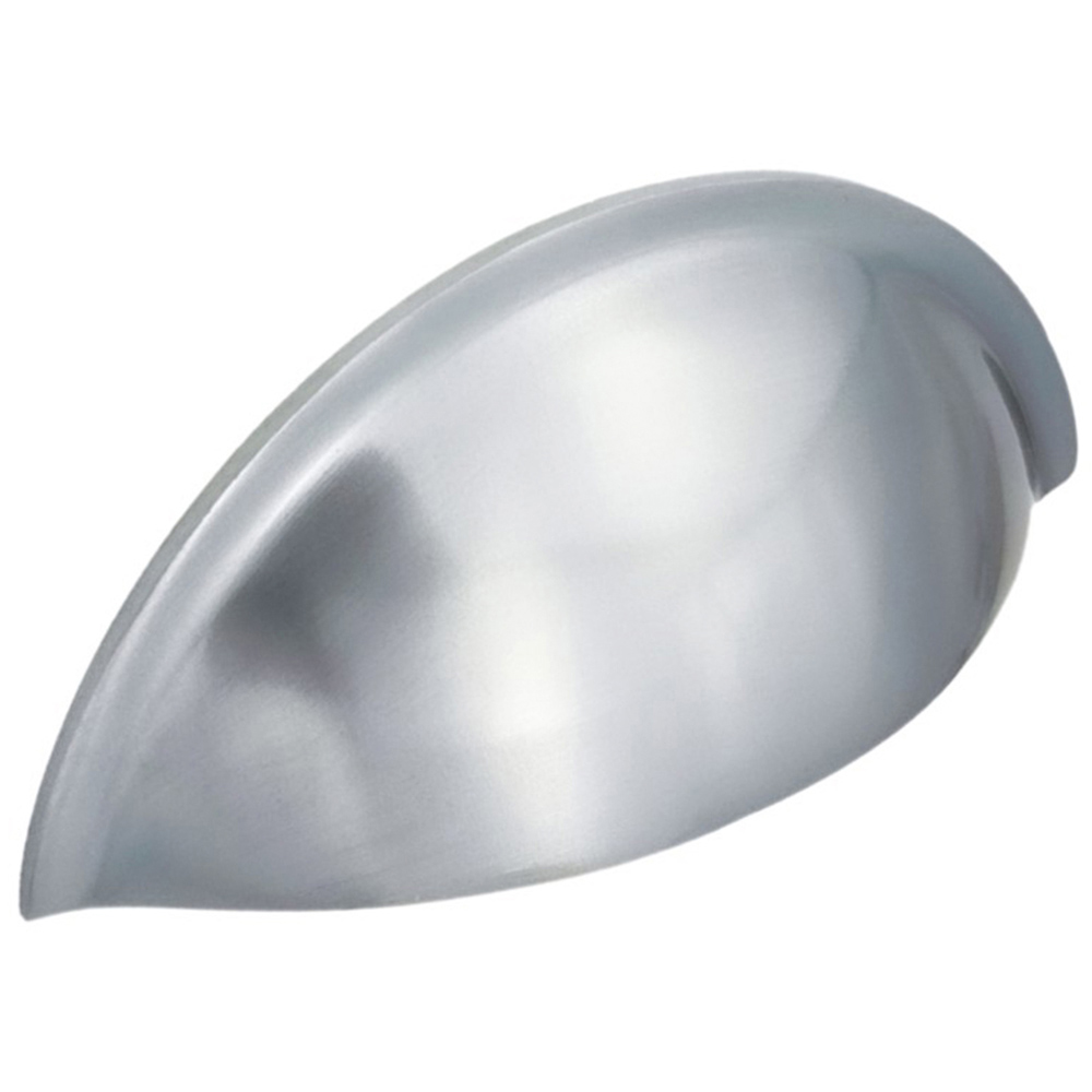 Spira Brass Satin Chrome Small Slim Cup Pull Drawer Handle Image 1