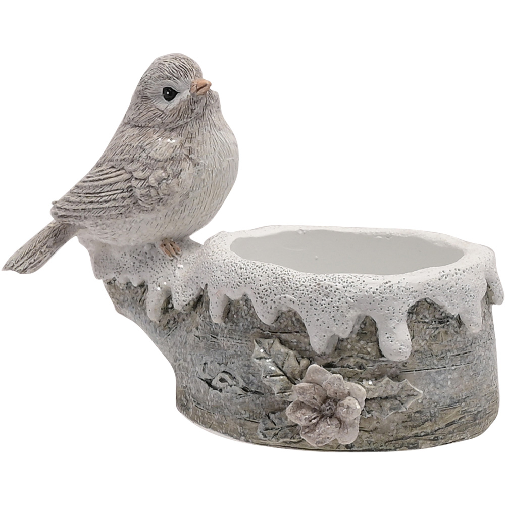 The Christmas Gift Co White Robin Tealight Holder Image 1