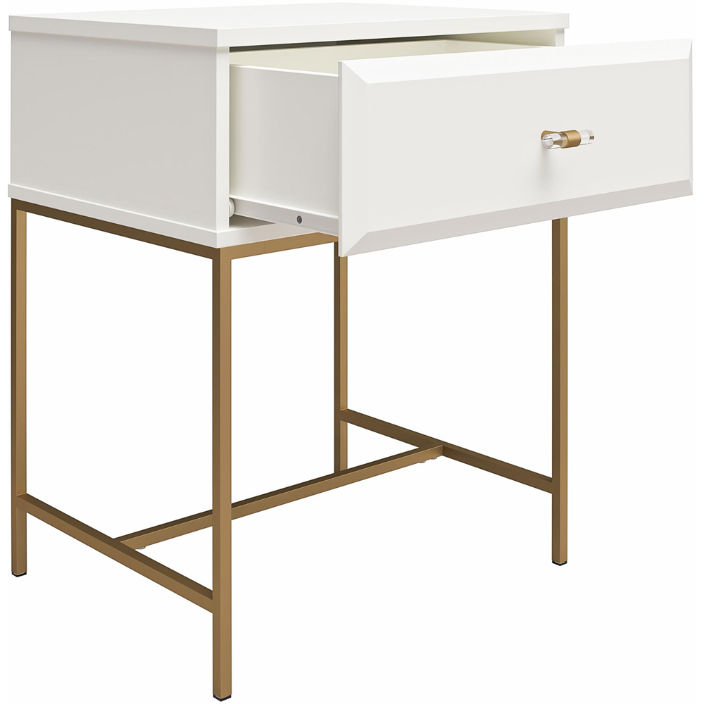 Dorel Effie Single Drawer White Nightstand Image 4