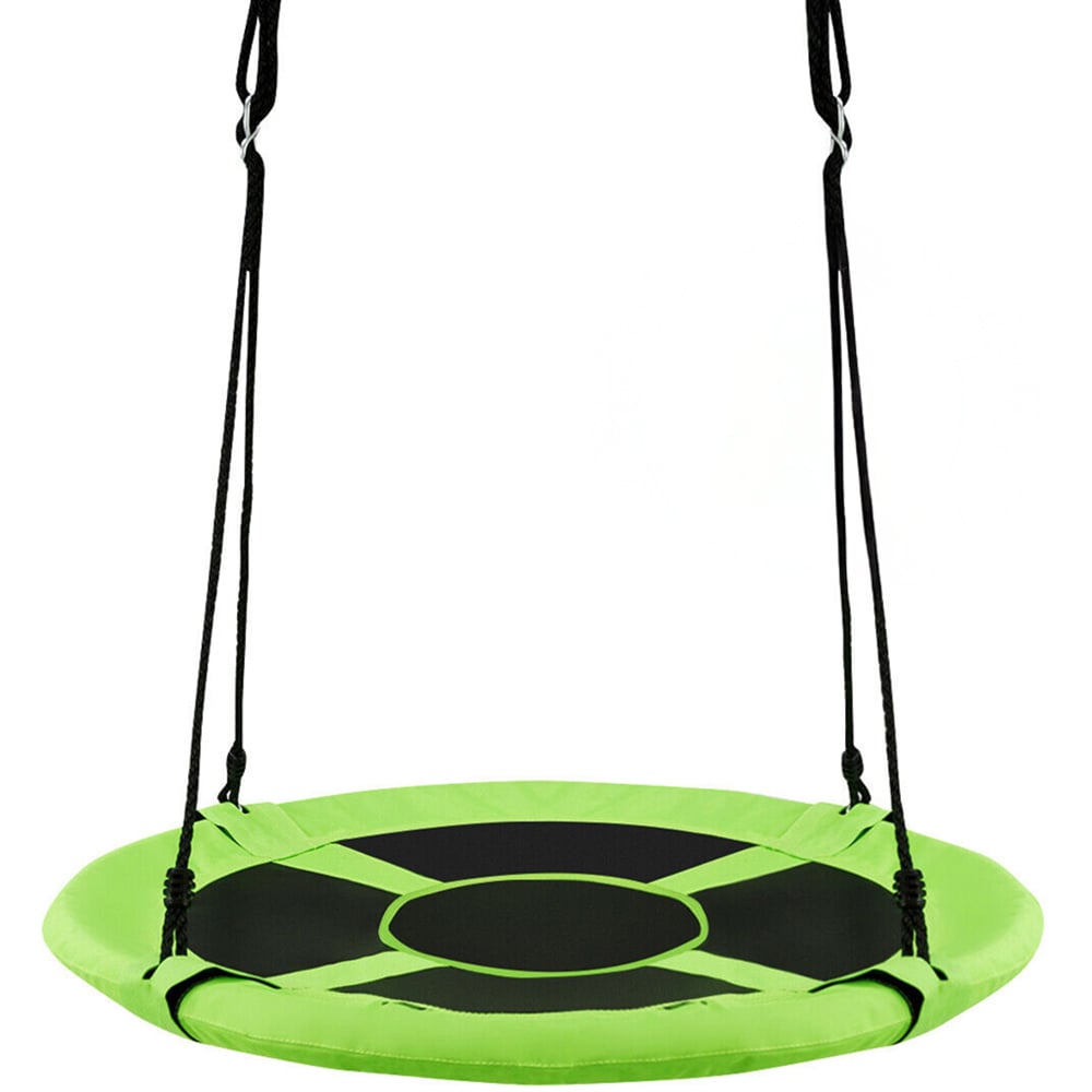 Costway Green Children Flying Saucer Adjustable Tree Swing 100cm Image 1