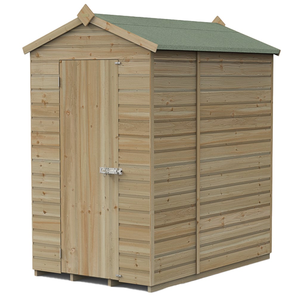 Forest Garden Beckwood 4 x 6ft Single Door Shiplap Apex Shed Image 1