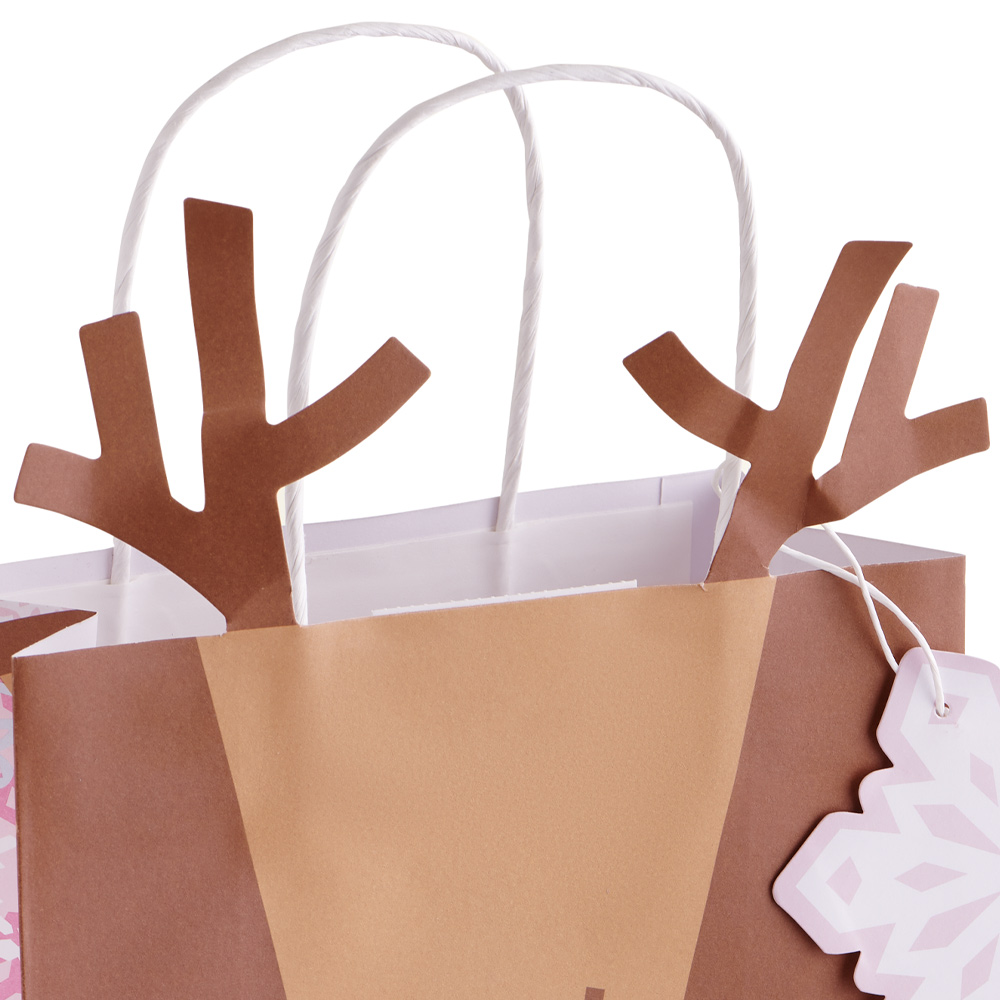 Wilko Festive Joy Medium Reindeer Gift Bag Image 5