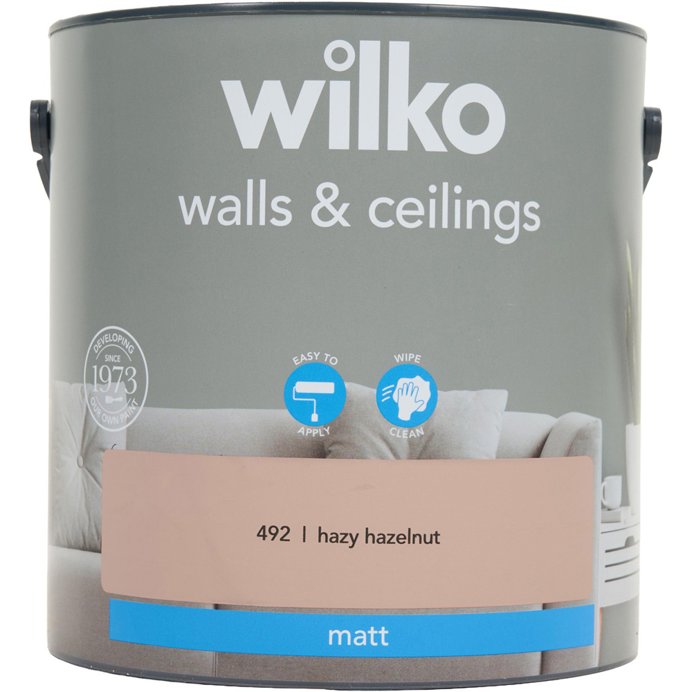 wilko Walls and Ceilings Matt Emulsion Paint Hazy Hazelnut Image 2